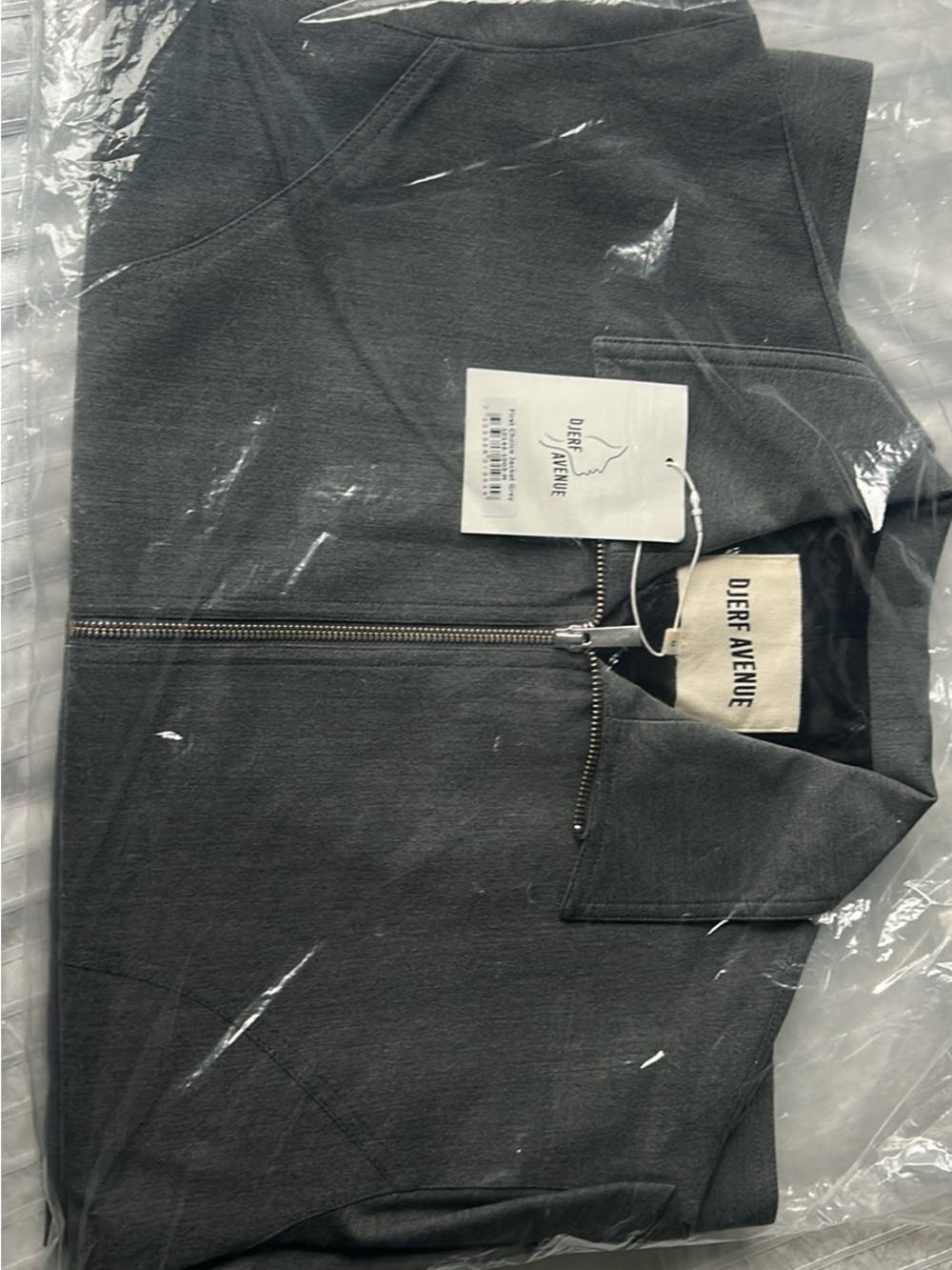 Djerf Avenue Zip-Up Sweater Jacket in Charcoal